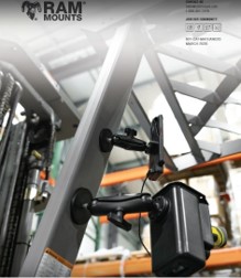 Zestaw montażowy RAM Mounts do instalacji akcesoriów magazynowych na powierzchniach płaskich stalowych